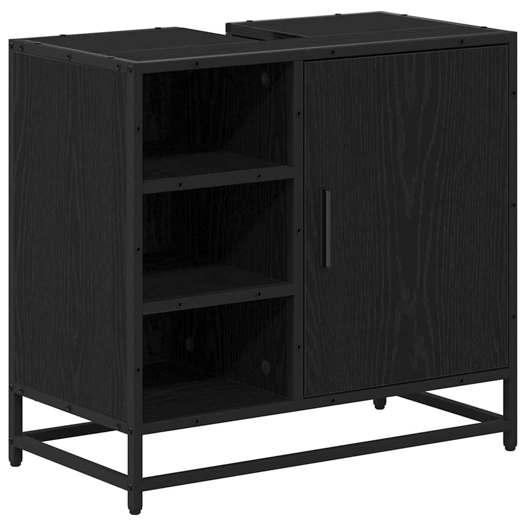 Badezimmer Waschbecken Schrank Schwarze Eiche 65 x 33 x 60 cm