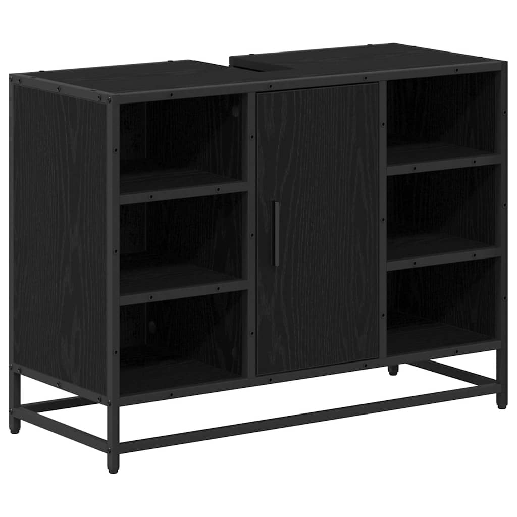 Badezimmer Waschbecken Schrank Schwarze Eiche 80 x 33 x 60 cm