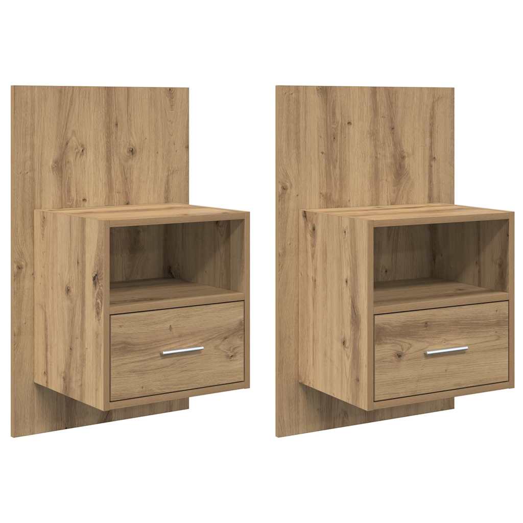 Bettschrank 2 pcs Eiche handwerklich 48,5 x 32,5 x 80 cm