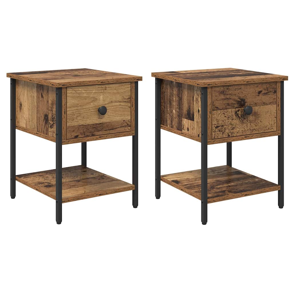 Bettschrank 2 pcs Altholz 40 x 39 x 40 cm Holzwerkstoff