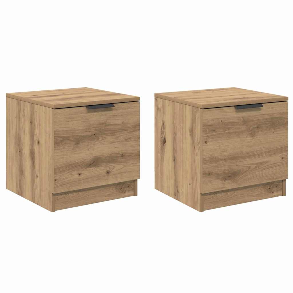 Bettschrank 2 pcs Eiche handwerklich 40 x 39 x 40 cm