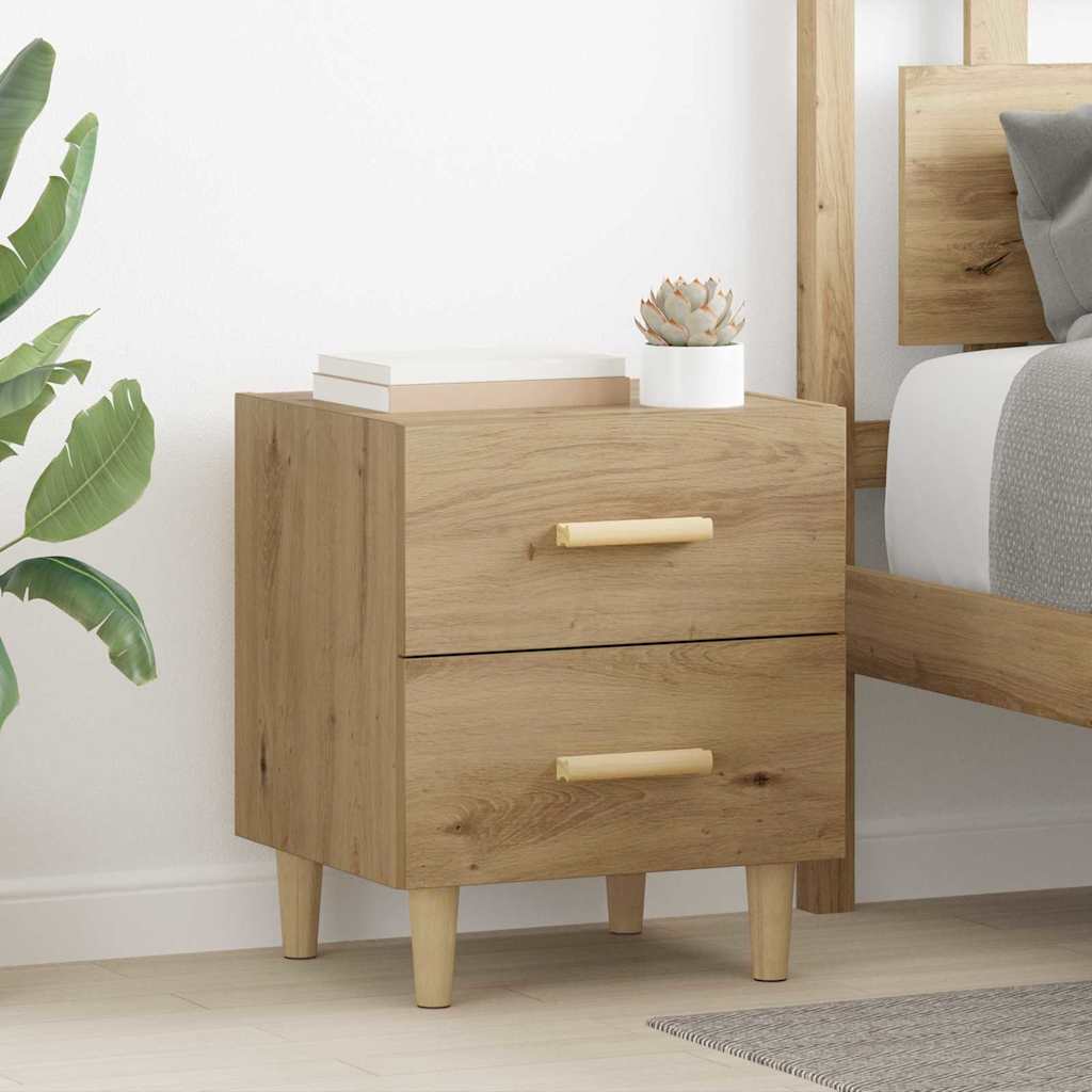 Bettschrank 2 pcs Eiche handwerklich 40 x 35 x 47,5 cm