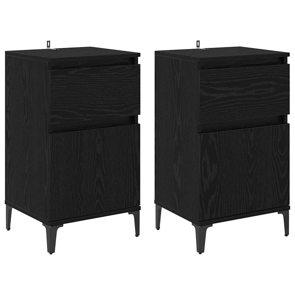 Nachttisch 2 pcs Schwarze Eiche 40 x 35 x 70 cm Holzwerkstoff