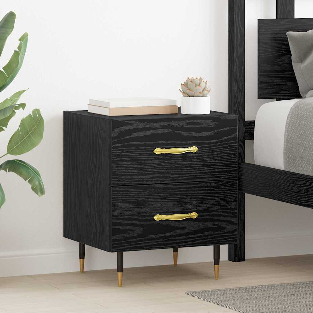 Nachttisch 2 pcs Schwarze Eiche 40 x 35 x 47,5 cm Holzwerkstoff