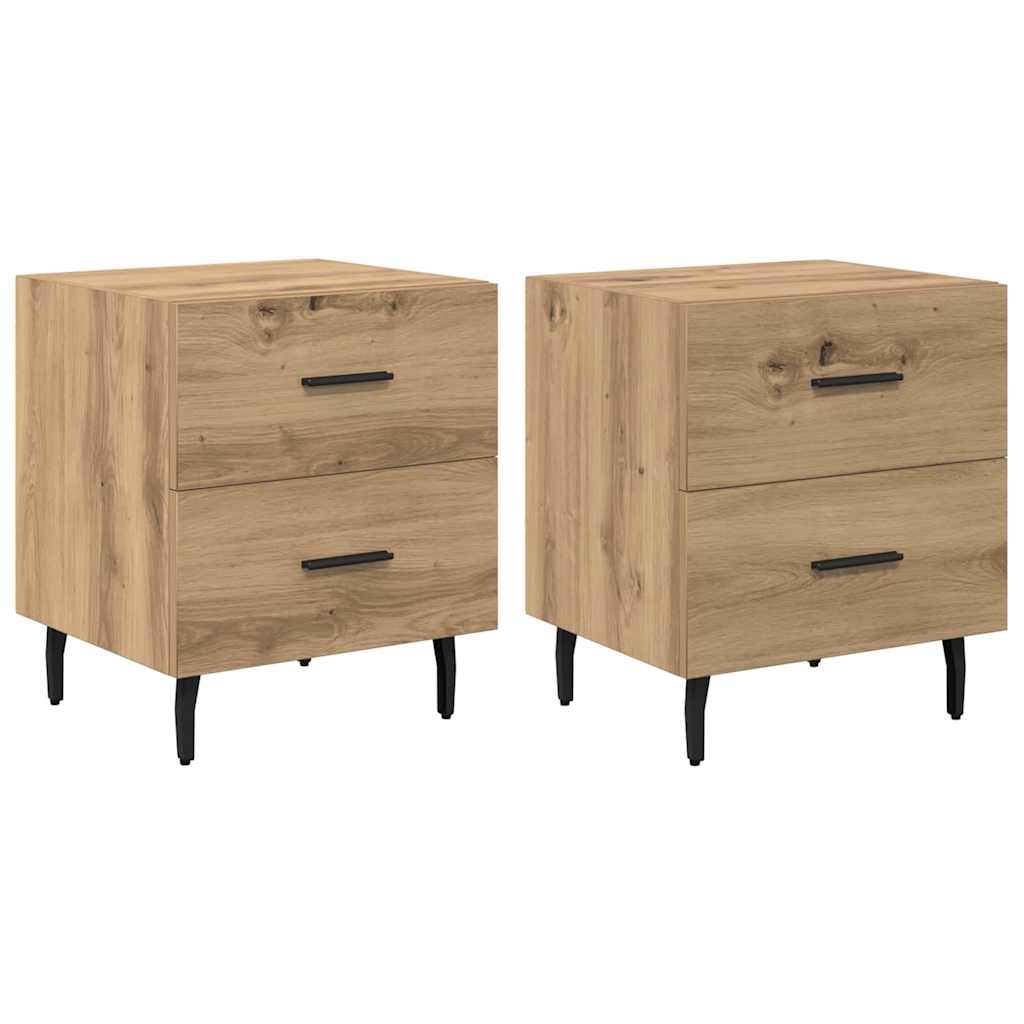 Nachttisch 2 pcs Eiche handwerklich 40 x 35 x 47,5 cm