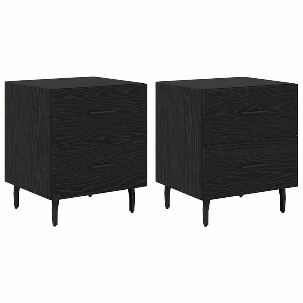 Nachttisch 2 pcs Schwarze Eiche 40 x 35 x 47,5 cm Holzwerkstoff