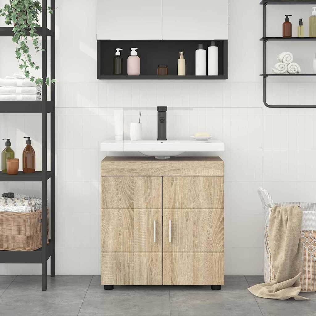 Badezimmer Waschbecken Schrank Sonoma Eiche 60 x 34 x 63 cm
