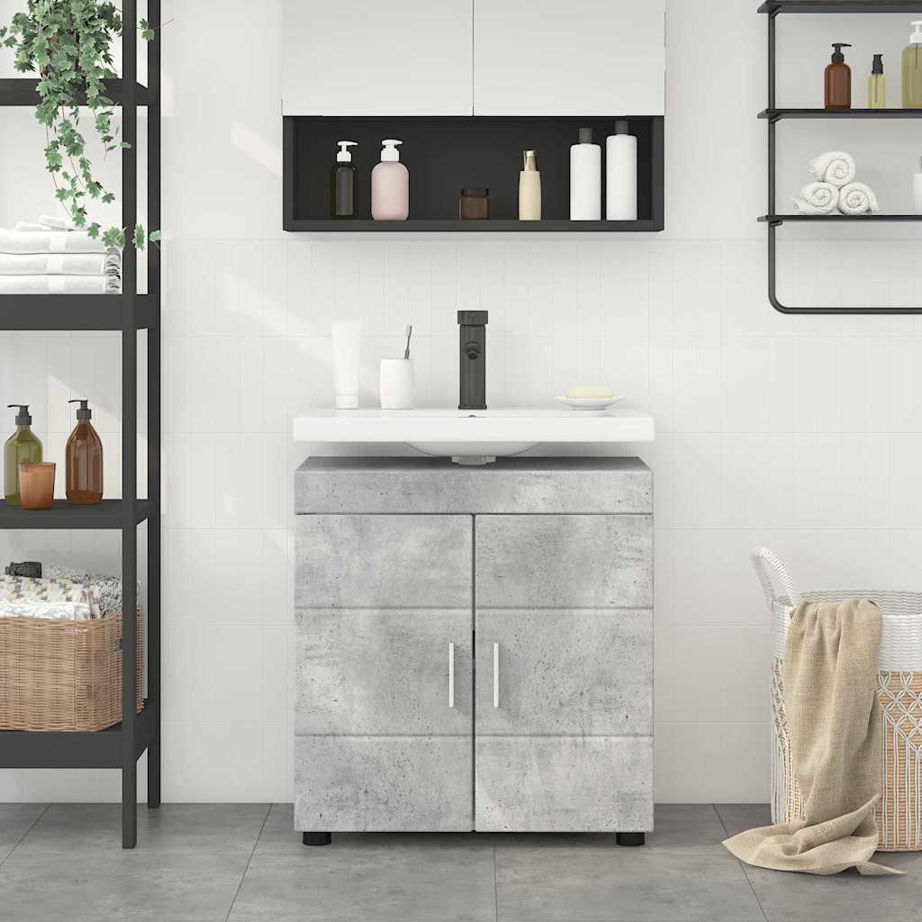 Badezimmer Waschbecken Schrank Betongrau 60 x 34 x 63 cm