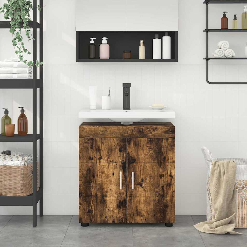 Badezimmer Waschbecken Schrank Räuchereiche 60 x 34 x 63 cm