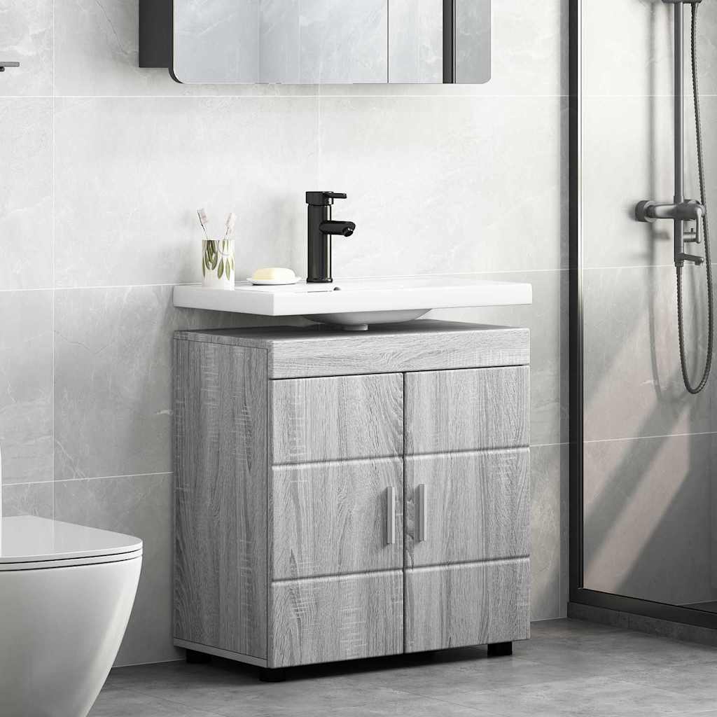 Badezimmer Waschbecken Schrank Grau Sonoma 60 x 34 x 63 cm