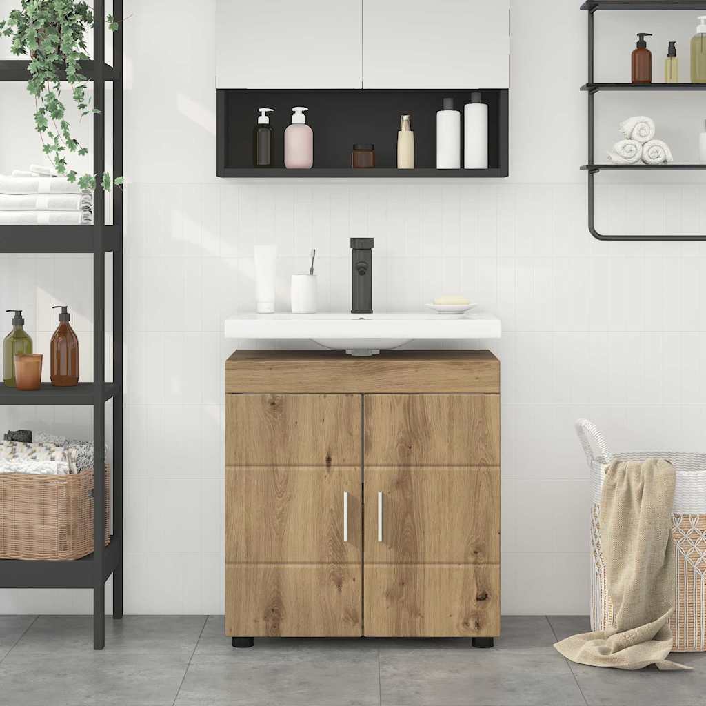 Badezimmer Waschbecken Schrank mit Speicher Eiche handwerklich