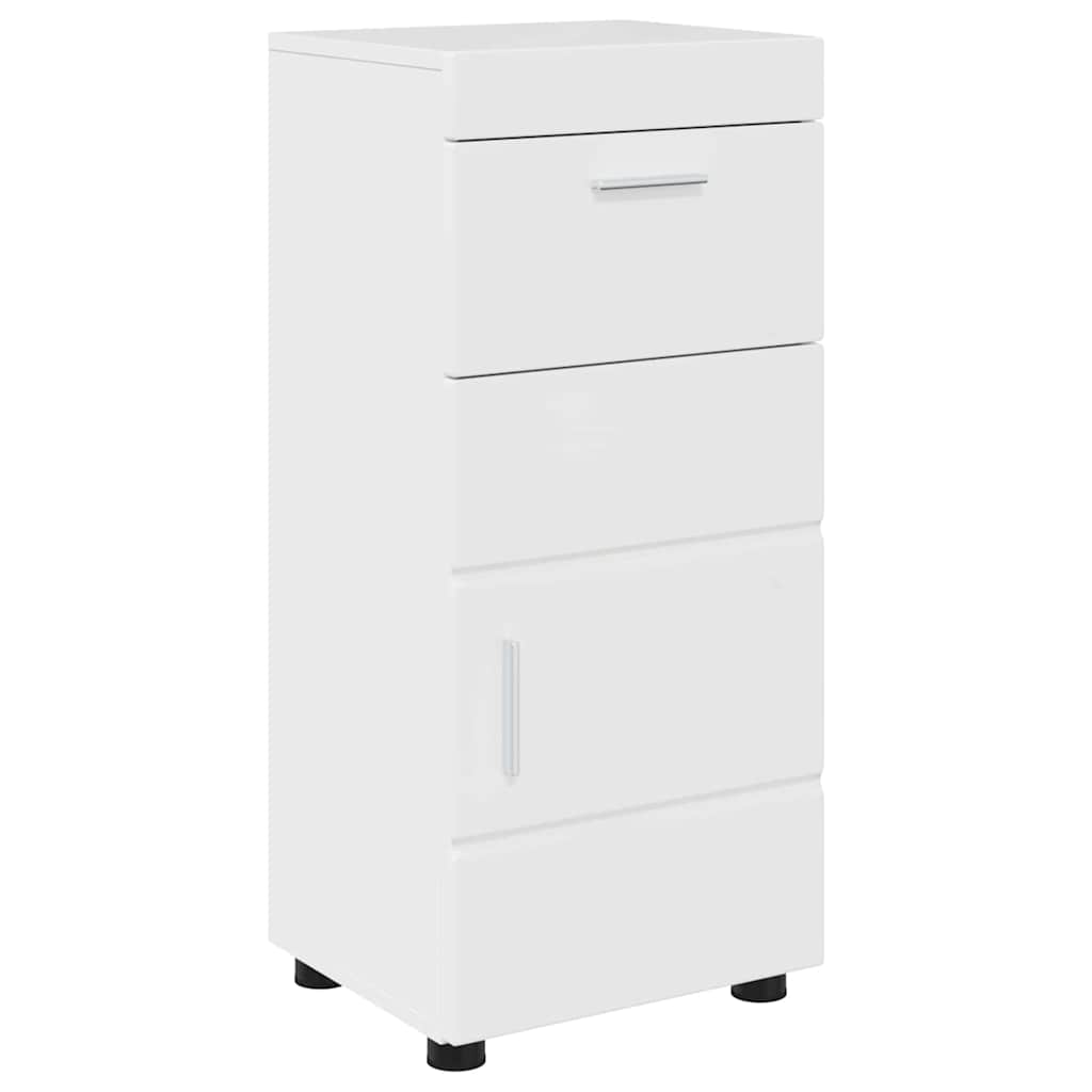 Badezimmer Schrank mit Tür Hochglanz-Weiß 37 x 31,5 x 82 cm