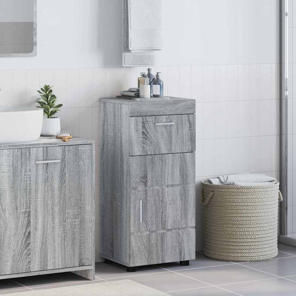 Badezimmer Schrank Grau Sonoma 37 x 31,5 x 82 cm Holzwerkstoff
