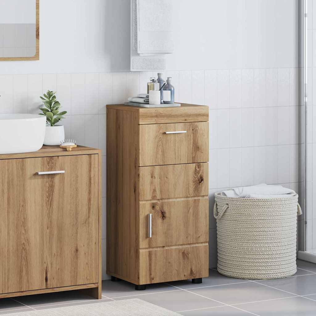 Badezimmer Schrank mit Tür Eiche handwerklich 37 x 31,5 x 82 cm