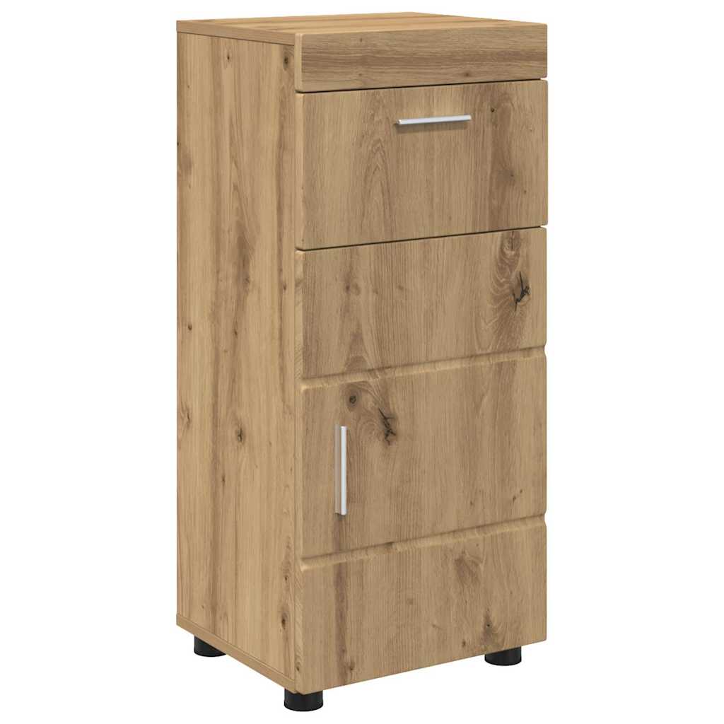Badezimmer Schrank mit Tür Eiche handwerklich 37 x 31,5 x 82 cm