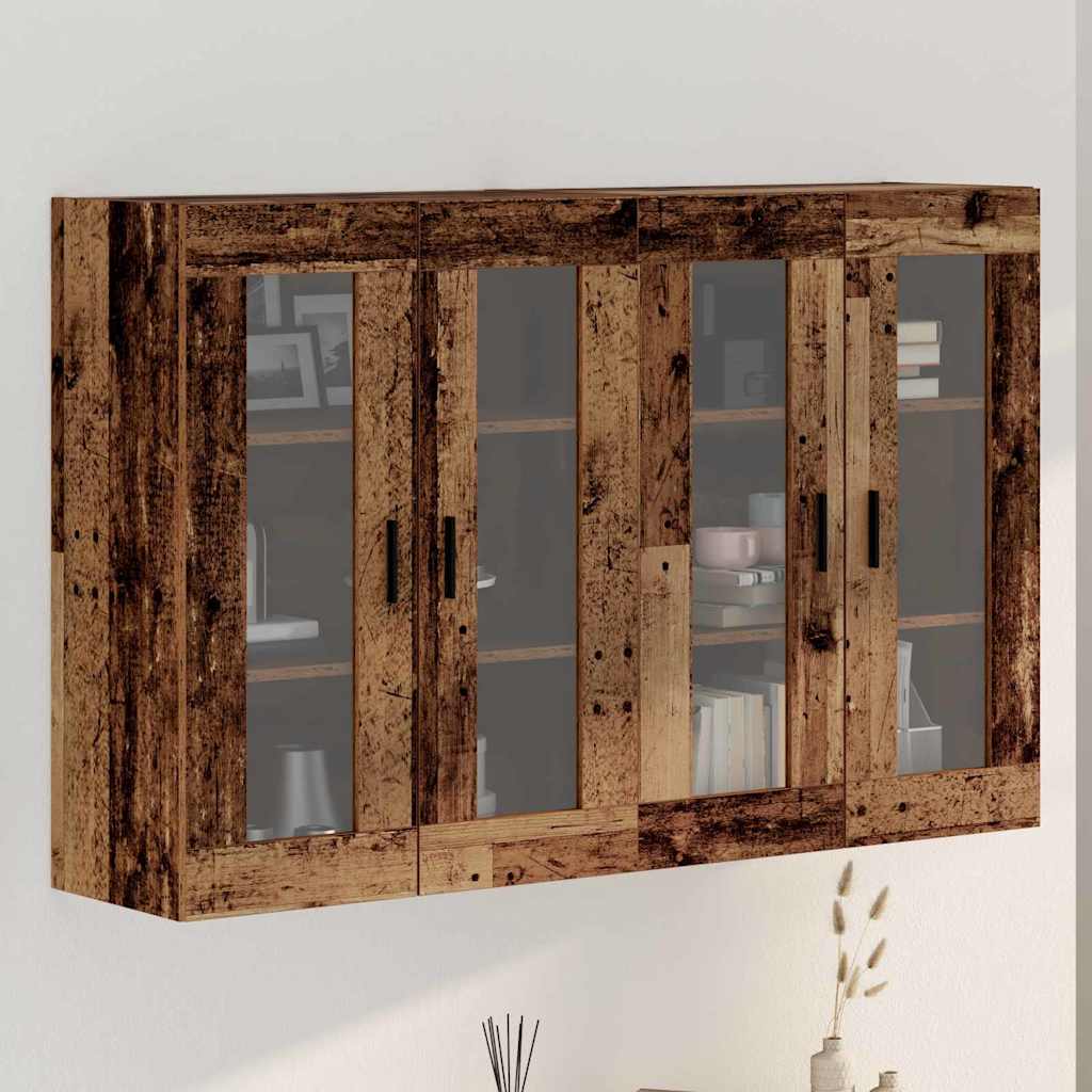 Wandmontierte Schränke 2 pcs Altholz 69.5 x 34 x 90 cm