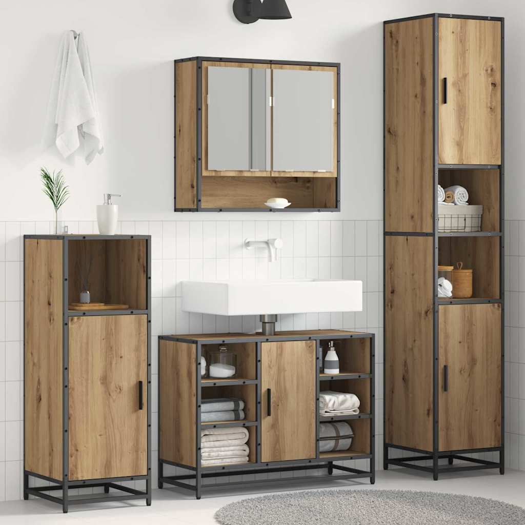 Badezimmer Schrank Eiche handwerklich 35 x 37,5 x 188,5 cm