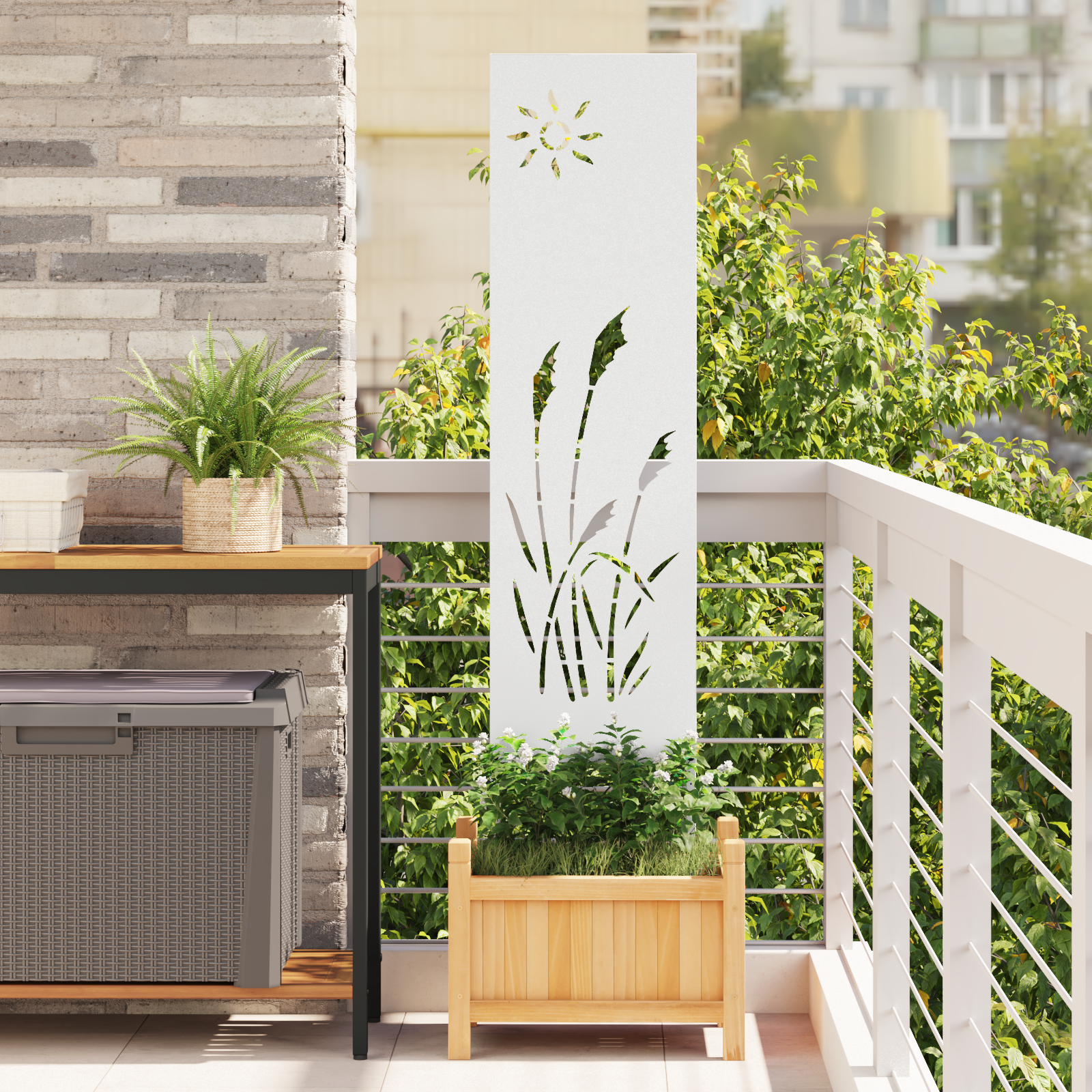 Garten dekoratives Panel Weiß 32 x 140 cm Kaltgewalzter Stahl
