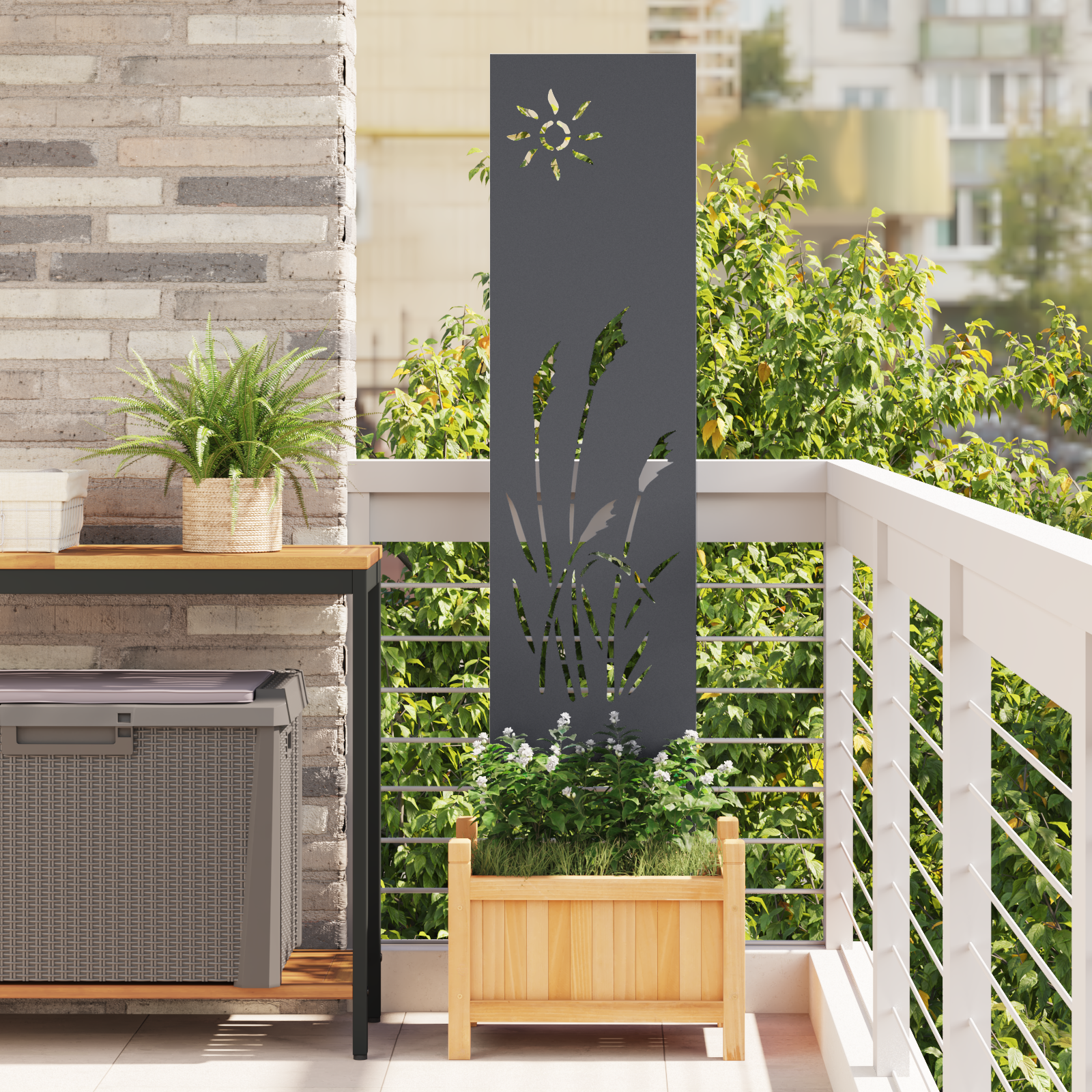 Garten dekoratives Panel Sonstiges Anthrazit 32 x 140 cm