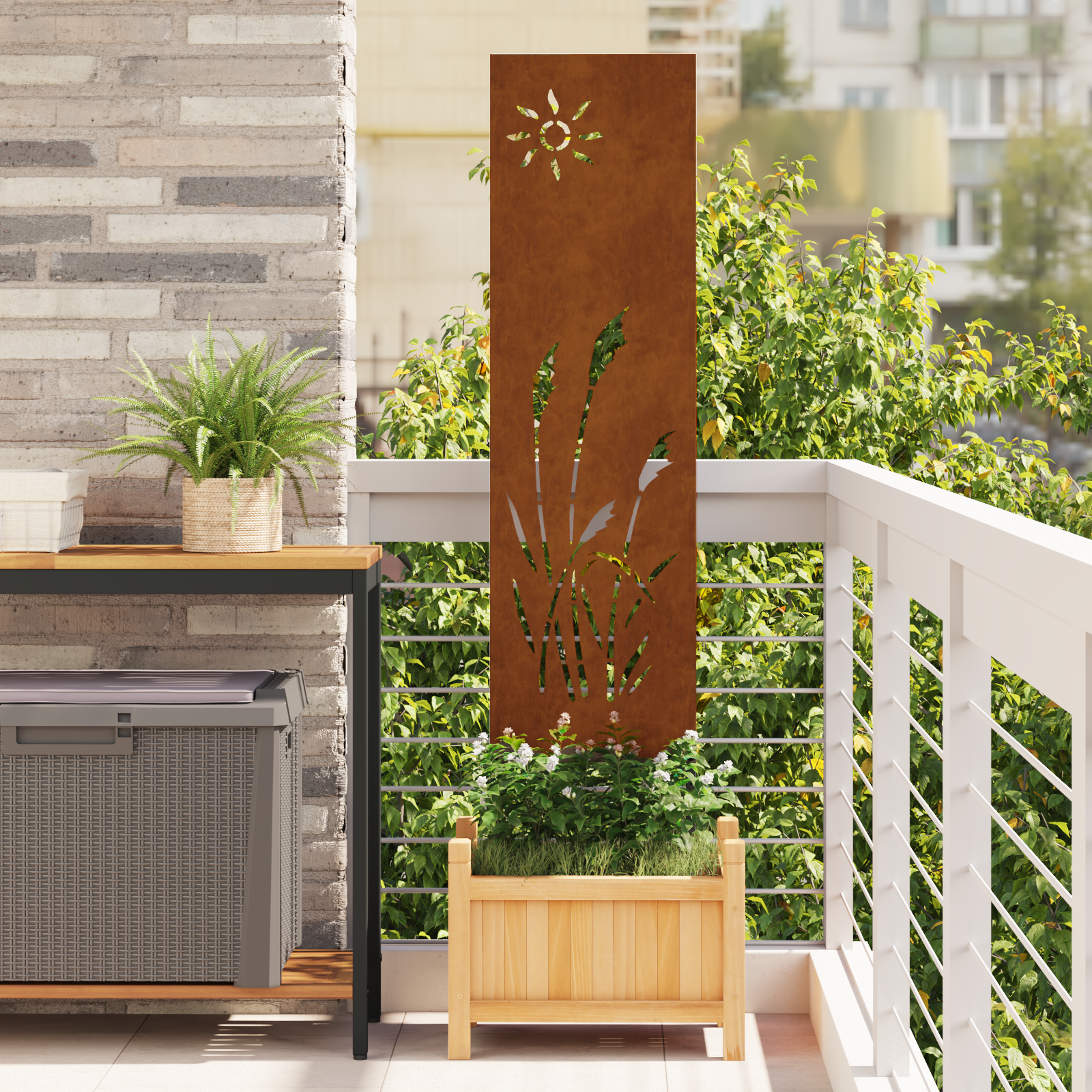Garten dekoratives Panel Sonstiges Rostig 32 x 140 cm