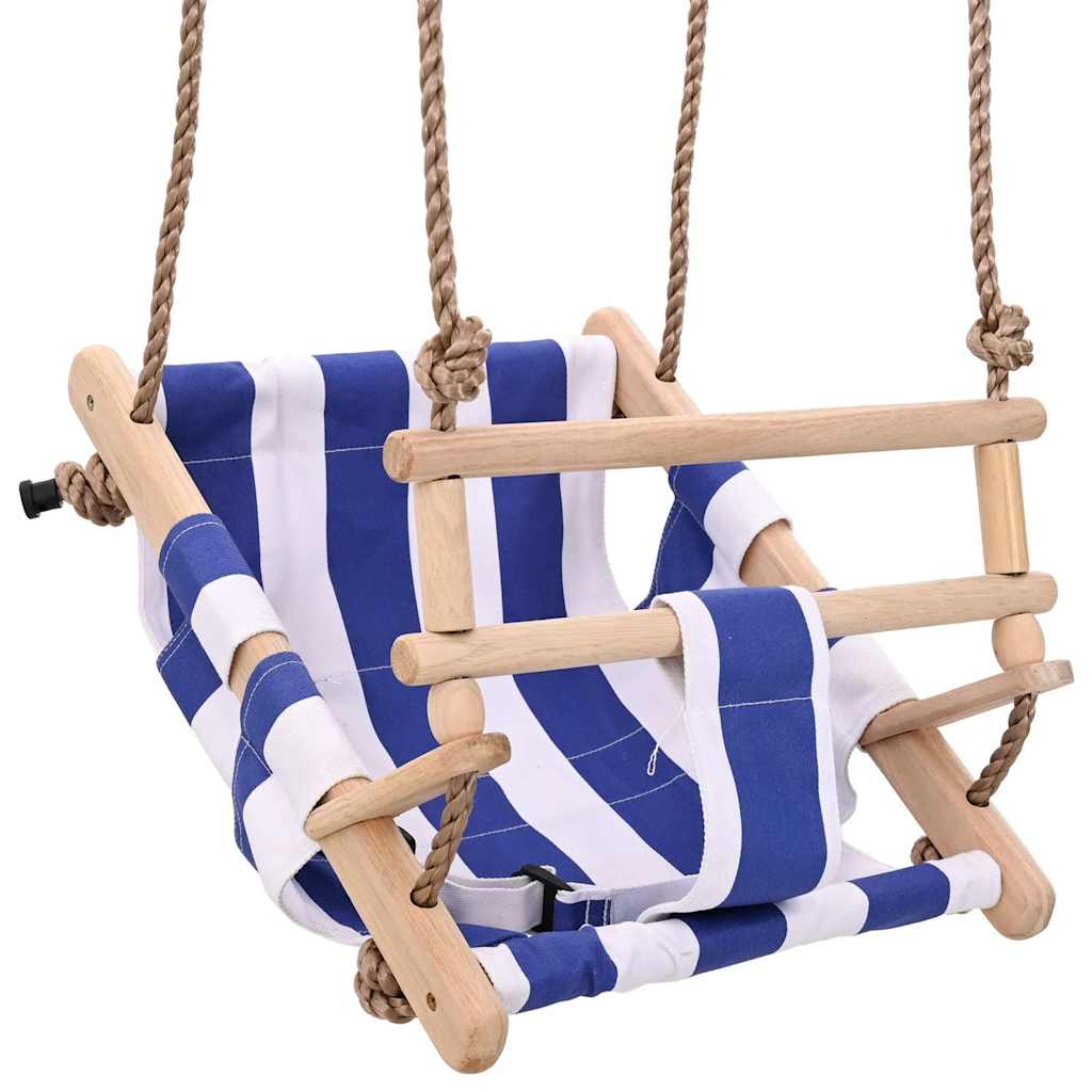 Federnde Babyschaukel mit buntem Spielbogen