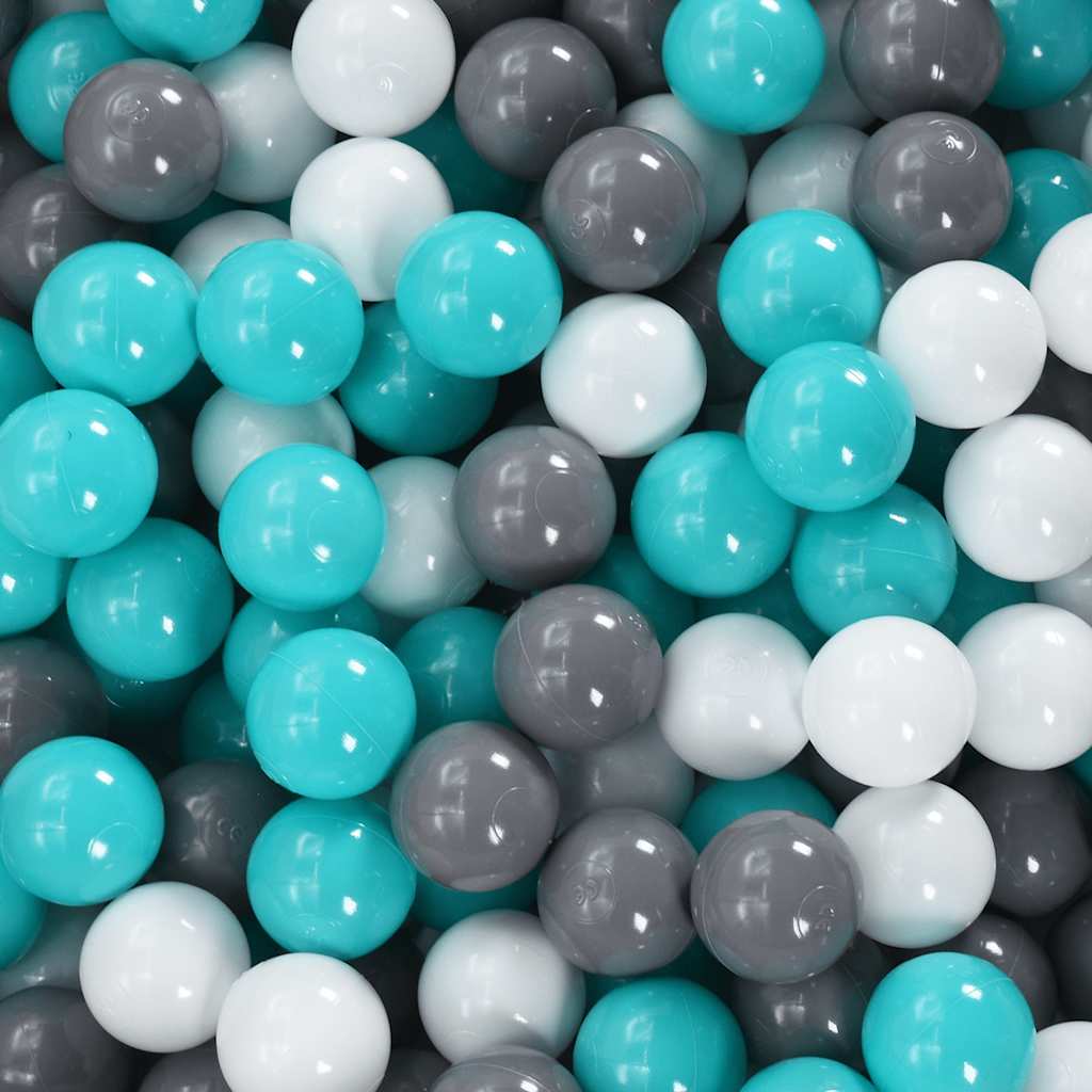 Bunte Plastikbälle und Aufbewahrungsnetz für Spielbereiche