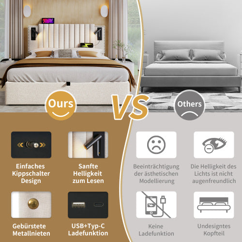Cotton Panel Material Storage Bed Frame