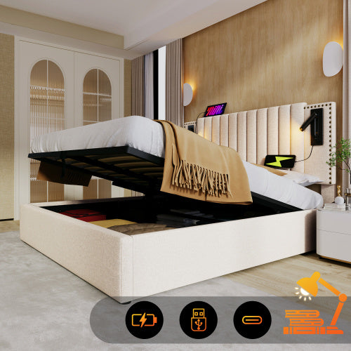 Cotton Panel Material Storage Bed Frame