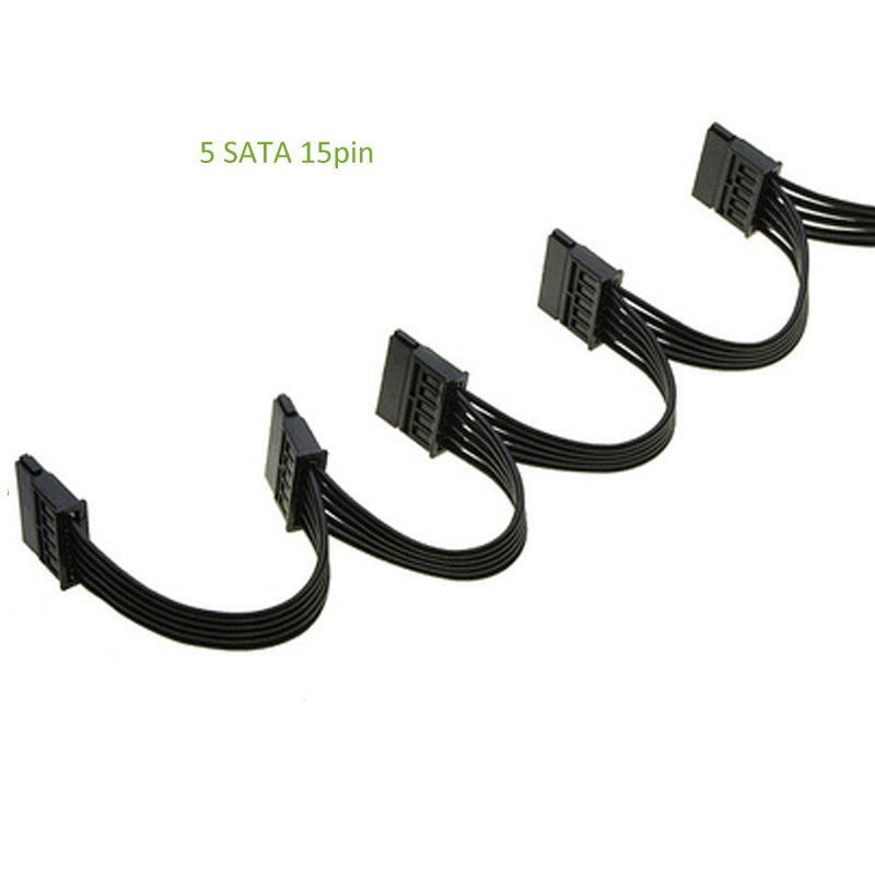 Molex 4pin IDE 1 to 5 SATA 15Pin Hard Drive Power Supply Spl