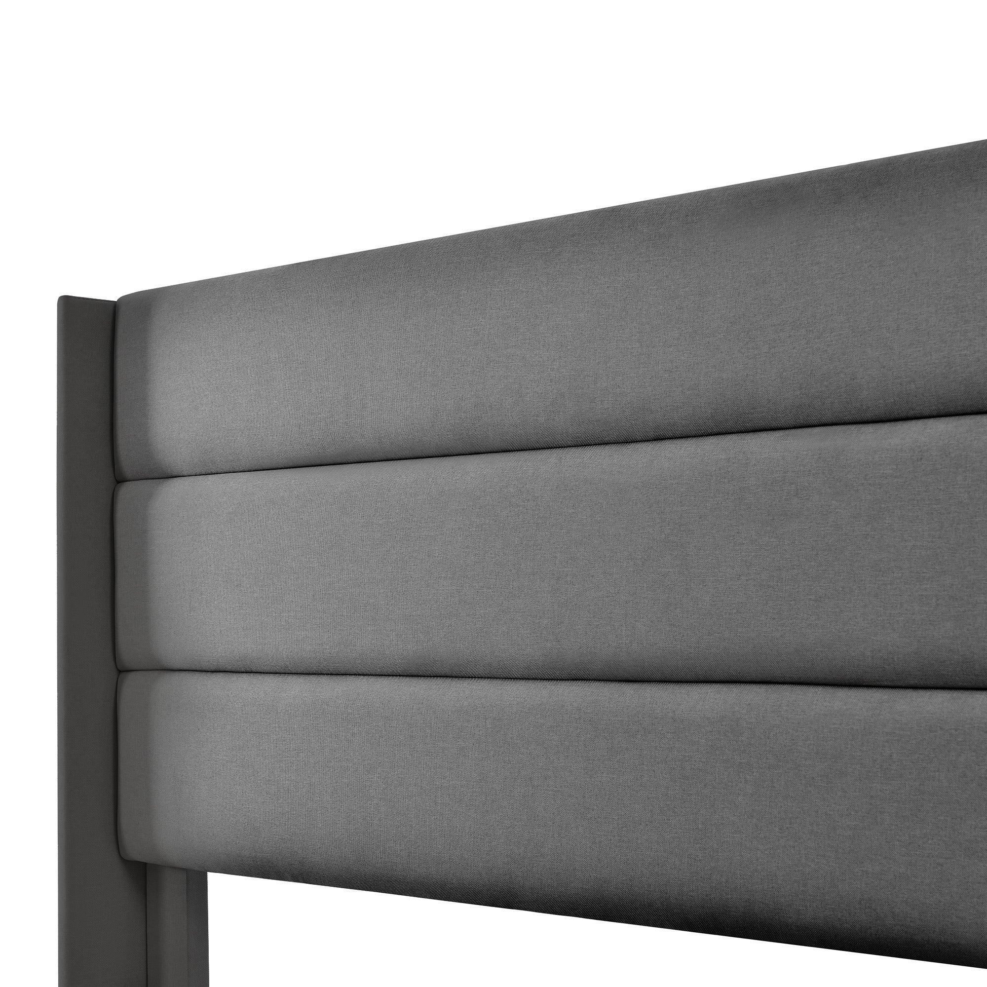 Linen Bed With Metal Frame Panels