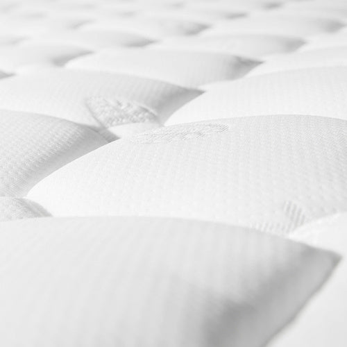 Linen Bed Frame Mit Federkernmatratze  Size  90cmx200cm