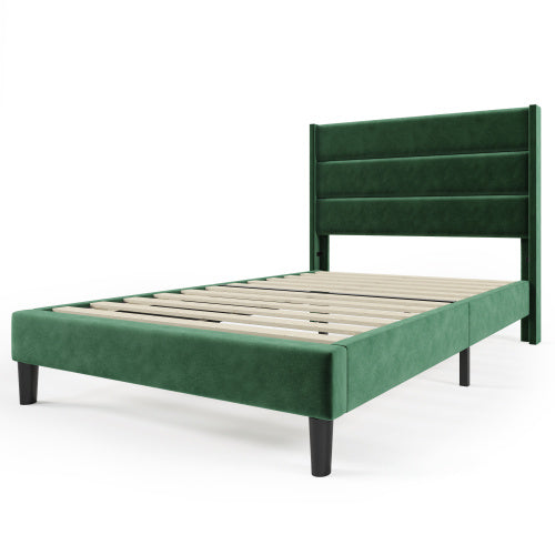 Linen Bed Frame With Slatted Frame