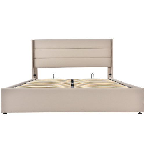 Linen Bed With Metal Frame Panels  140cmx200cm