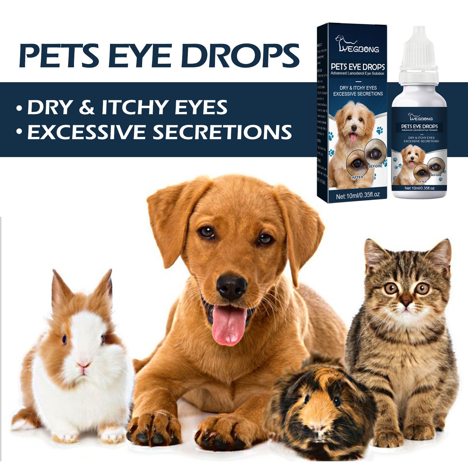 Pet Eye Drops Tear Removal Relieve Itching