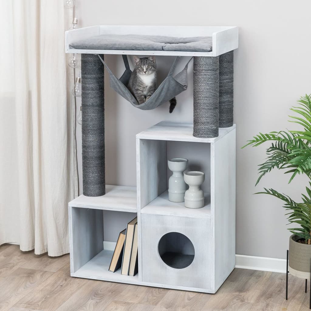 Scratching Post with Shelf Function 72x38x110 cm Grey