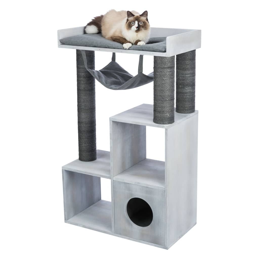 Scratching Post with Shelf Function 72x38x110 cm Grey