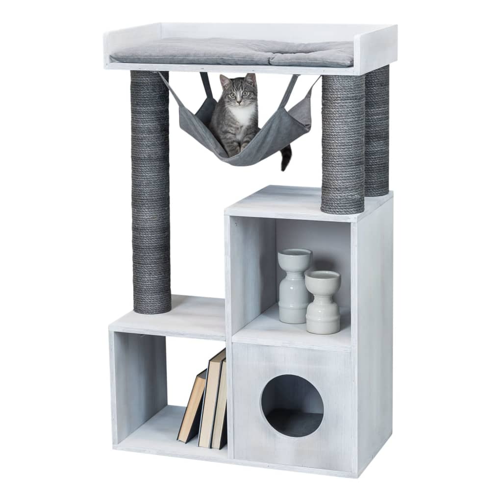 Scratching Post with Shelf Function 72x38x110 cm Grey