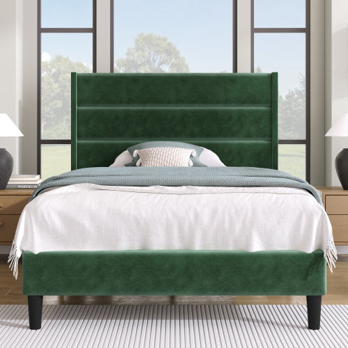 Linen Bed Frame With Slatted Frame