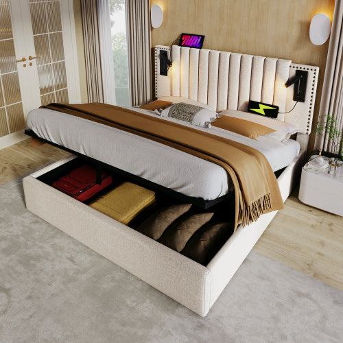 Cotton Panel Material Storage Bed Frame