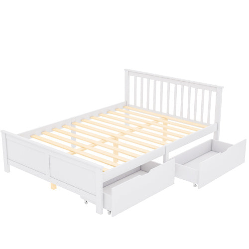 Pine Frame Bed With Drawers