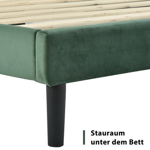 Linen Bed Frame With Slatted Frame