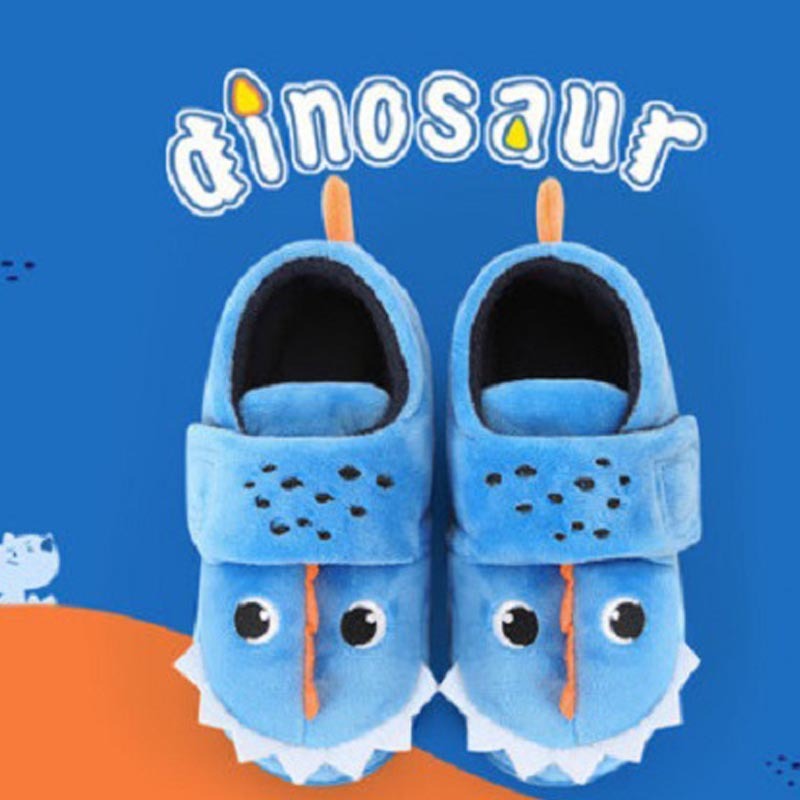 Cute Children's Home Plus Velvet Non-slip Bag Heel Slippers