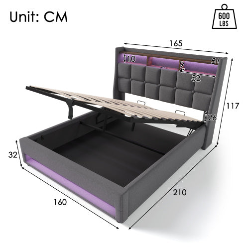A Metal Bed Frame Made Of Linen Material
