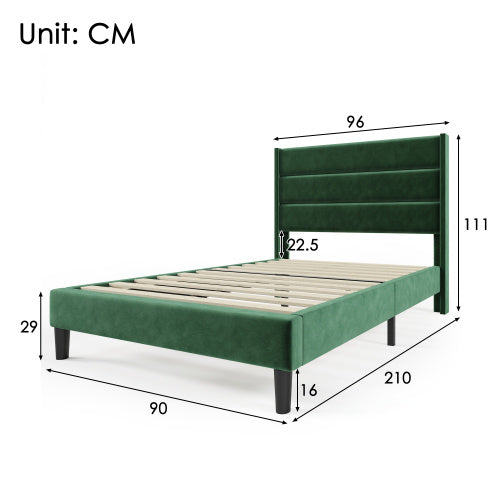 Linen Bed Frame With Slatted Frame