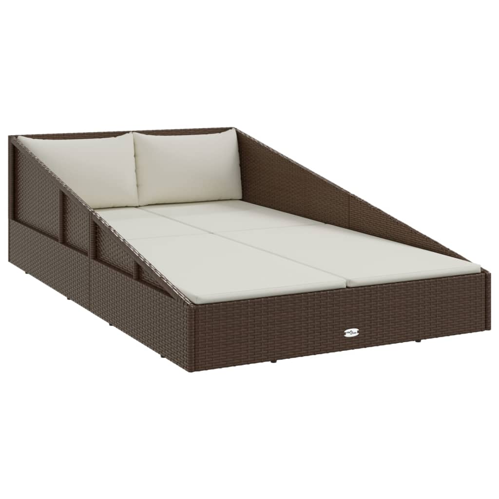 Gartenbett Braun 110x200 cm Poly Rattan
