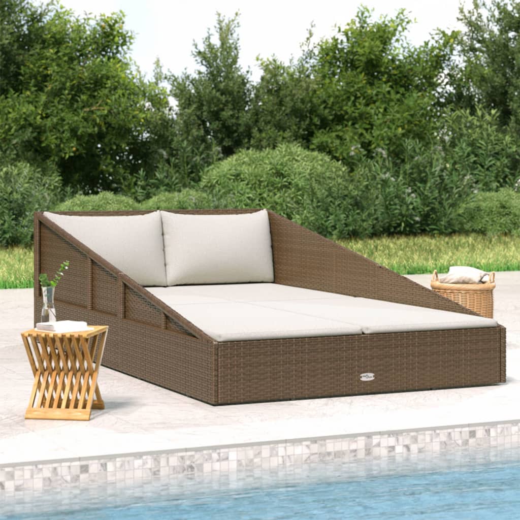 Gartenbett Braun 110x200 cm Poly Rattan