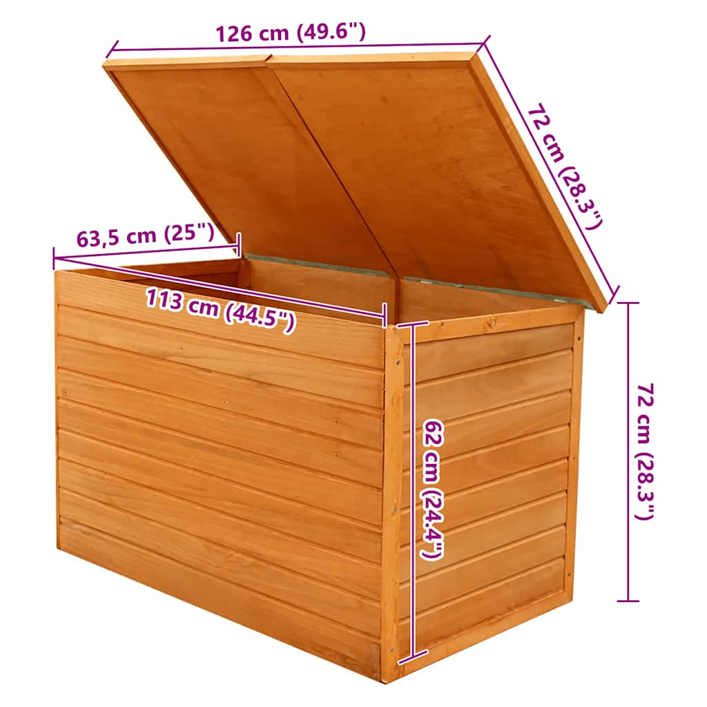 Garten-Aufbewahrungsbox 126x72x72 cm Holz