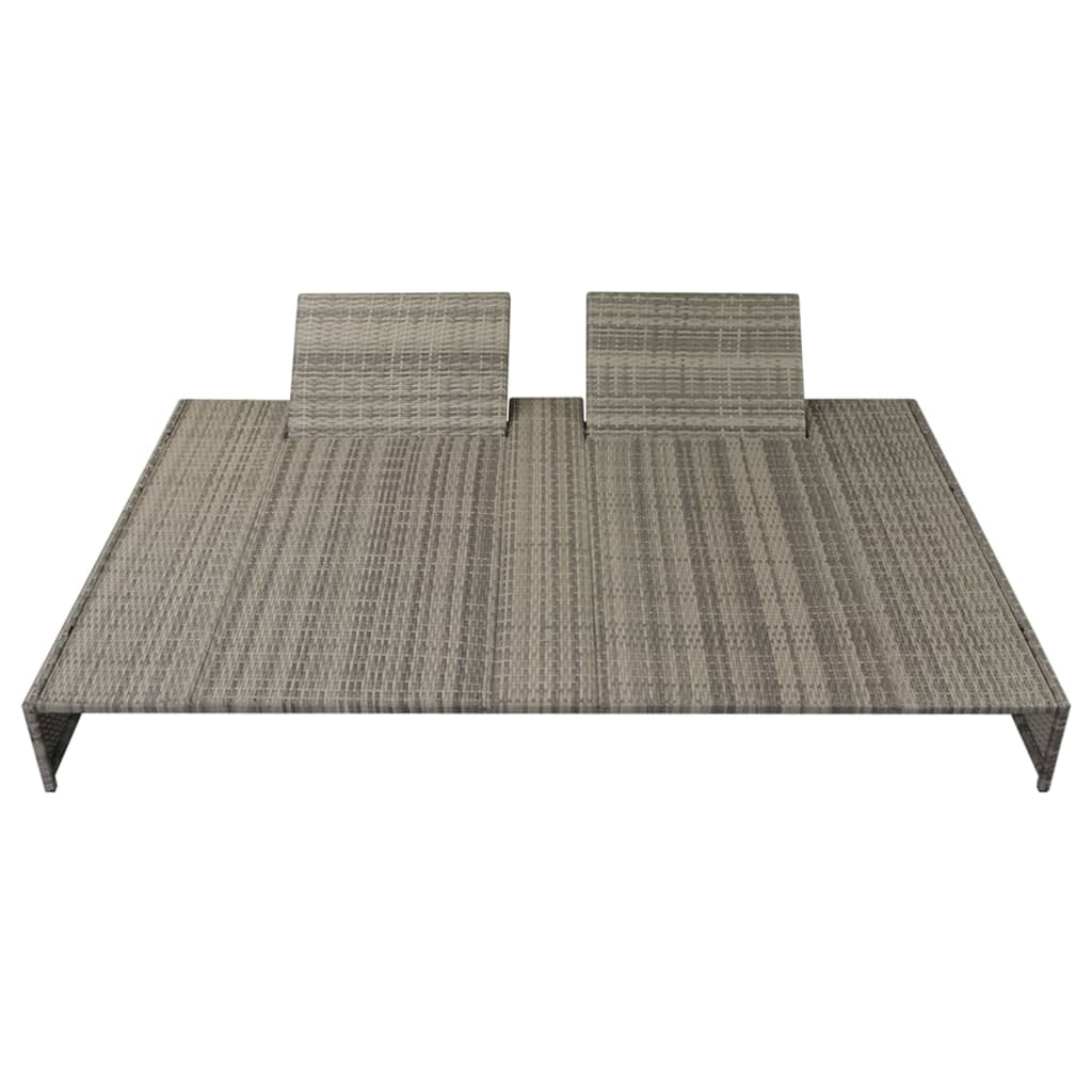5-piece garden lounge set with cushions poly rattan grey