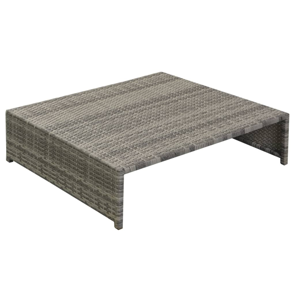 5-piece garden lounge set with cushions poly rattan grey