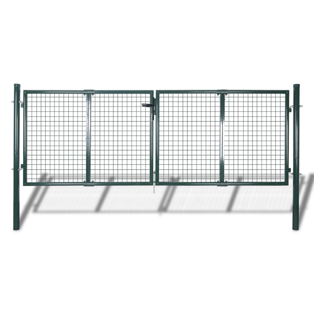 Zauntor Stahl 306 x 100 cm Grün